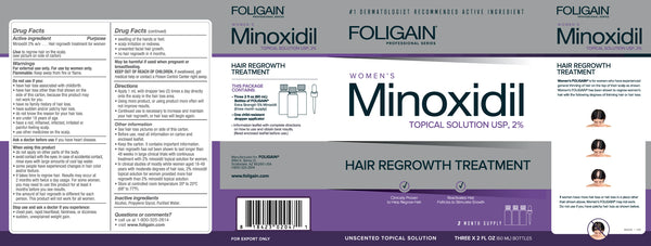 FOLIGAIN Minoxidil 2% Hair Regrowth Treatment For Women 6 Month Supply - FOLIGAIN Canada