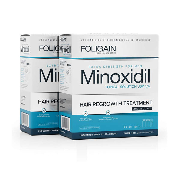 FOLIGAIN Low Alcohol Minoxidil 5% Hair Regrowth Treatment For Men 6 Month Supply - FOLIGAIN Canada